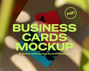Visitenkarten Mockup PSD | Modernes Interieur mit Pflanzen