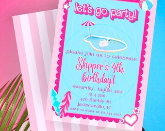 Barbie Birthday Party Invitation Template