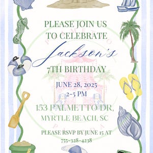 Beach Birthday Party Invitation Template