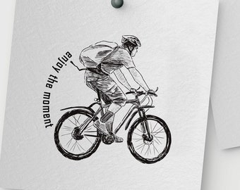 Selbstfärbender Stempel mit Fahrrad personalisierter Stempel Radfahrer Stempel für Fahrradbegeisterter Siegel Sportfan Stempel Radliebhaber