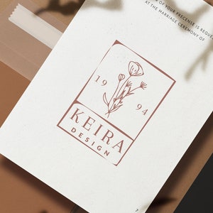 Sello personalizado con nombre de empresa y eslogan, sello comercial, sello tienda, sello para negocio, sello con marca