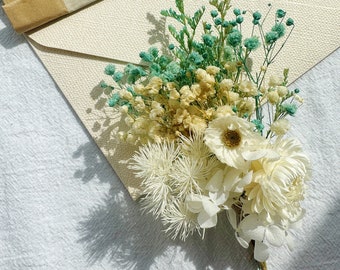 Mini Trockenblumenstrauß, Kleine Bouquets,  Gastgeschenk, Hochzeitsdeko, Ansteckstrauß, Kleiner Blumenstrauß für Hochzeit,Getrocknete Blumen