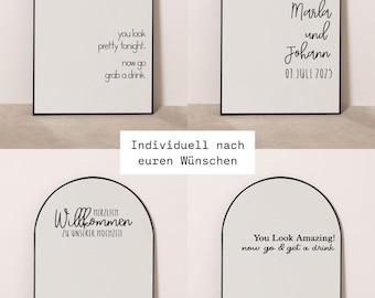 Spiegelsticker | Individuell nach euren Wünschen | Aufkleber | Leinwand | Spiegel | Hochzeit | Hochzeitsspiegel | Herzlich Willkommen