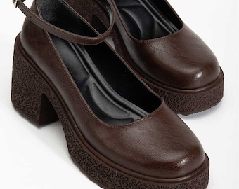 Women's Brown Loafers Elegant Slip-On Shoes Classic Work Office Shoes Chic Evening Formal Flats