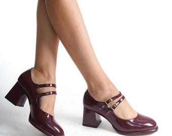 Elegant Women’s Rugan Double‑Buckle Heels, Closed‑Back Dress Shoes