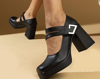 Women Black High Heels | Elegant Classic Pumps | Formal Evening & Office Dress Shoes for Women