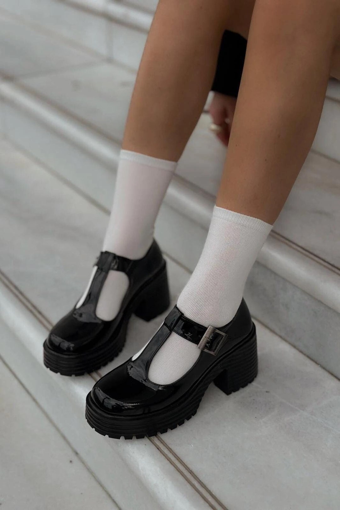 Handmade Patent Leather Platform Mary Janes With T-strap - Etsy