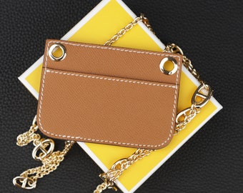 Epsom leather insert with Chain strap for The Constance Slim wallet,wallet chain strap for Constance Slim