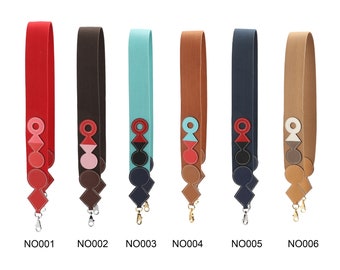 5 cm wide Attelage Bag Strap in Wooly Canvas & Epsom Calfskin ,More colors can be customized