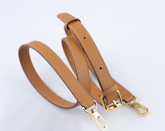 Correa de hombro para bolso de piel saffiano negra de 1,5 cm de ancho, correa ajustable para bolso de piel saffiano color caramelo