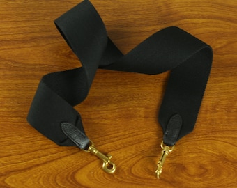 6.0cm wide  Long strap in smooth calfskin black,SAC 16 leather ahndbag strap, 16 Long Bag Strap