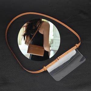 Epsom leather Wallet strap with Clear silicone Insert for Kelly long wallet,constance long wallet ans same style brand wallet