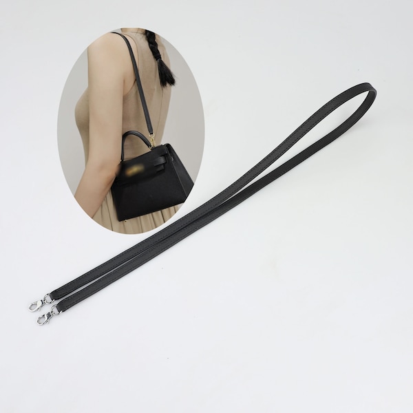 1cm wide mini kelly II bag strap,Epsom leaather shoulder bag strap for Mini kelly II bag,Handmade leather bag strap for mini kelly bag