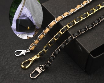 Handmade genuine swift Leather Chain Strap , Replacement Strap, Select Length, All Colours for Leather & Chain Available