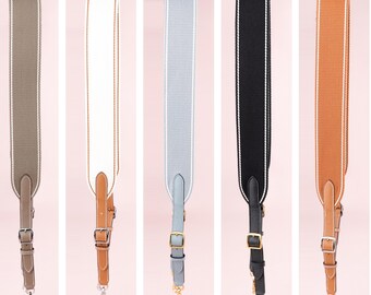 Gris Pantin/Blanc capade Bag Strap in bicolor Wooly Sellier canvas and Epsom calfskin