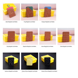 Porte-cartes MagSafe en veau Swift coloris Gold.Cheval MagSafe card holder