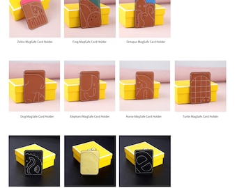 Porte-cartes MagSafe en veau Swift coloris Gold.Cheval MagSafe card holder