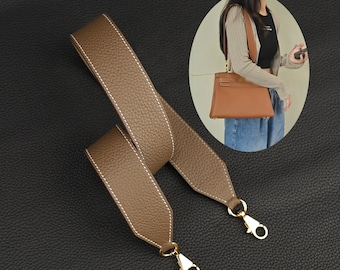 4.0cm wide Togo leather Kelly shoulder strap for 24/24,Wide Togo Leather kelly bag strap for Kelly handbag