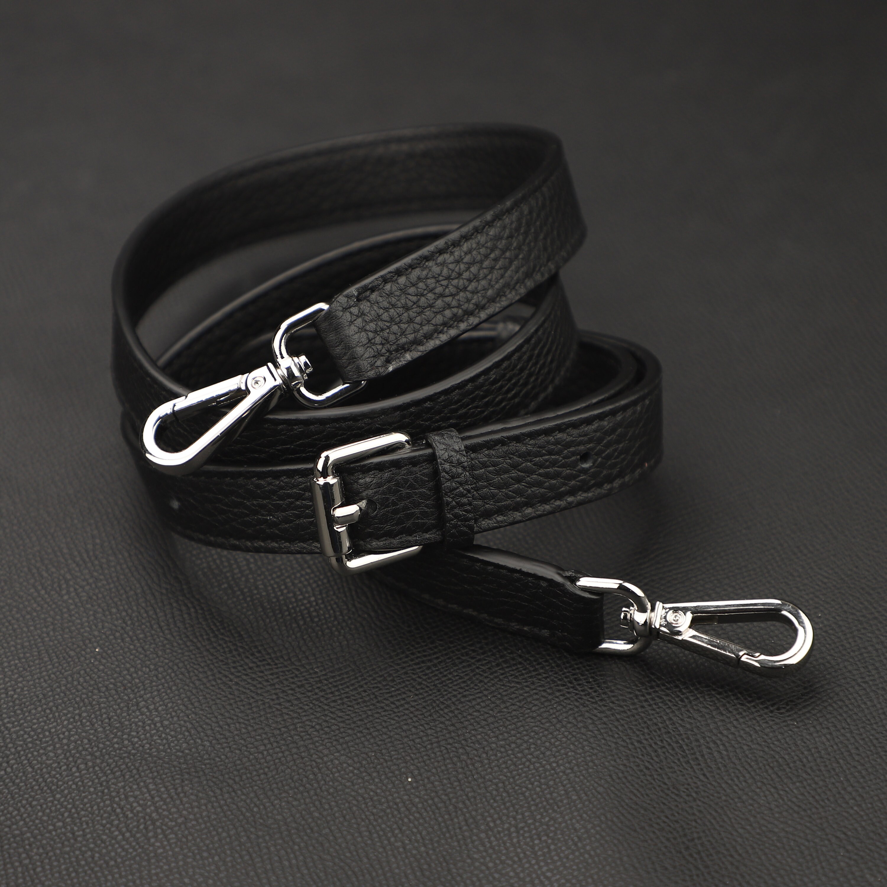 18mm Black Togo leather adjustable crossbody strap for kelly bag,bolide bag, so kelly bag and other fashion bags,Leather shoulder strap