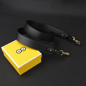 3.0cm wide Black swift leather shoulder bag strap, remove hooks shoulder strap for D ring handbag,Strap you crossbod strap