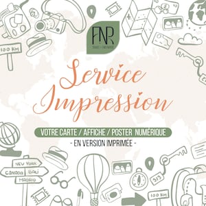 Service d'impression professionnel de qualité - Suite à l'achat d'article numérique - Plusieurs formats au choix pour Carte, Affiche, Poster