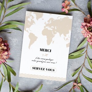 Affiche pour cadeaux invités personnalisée, Pancarte cadeaux invités mariage voyage, Carte du monde, Destination mariage