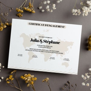 Eheurkunde - Weltliche Zeremonie - Reisehochzeits-Souvenir - Heiratsurkunde - Verpflichtungsurkunde - Minimalistisch