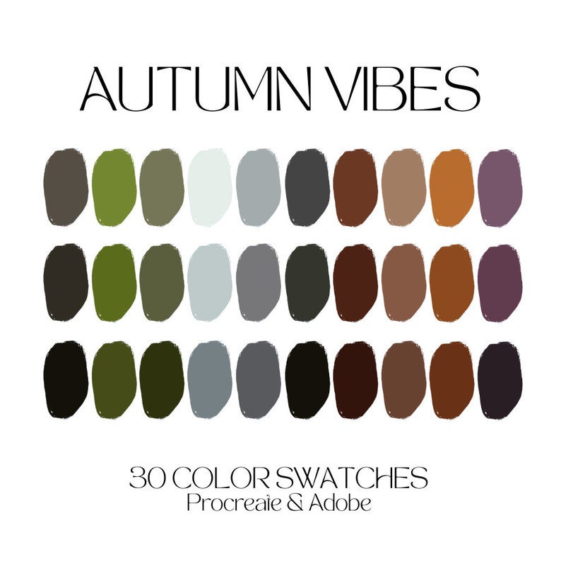 Fall Color Palette Procreate Palette Illustrator Palette Adobe Color ...