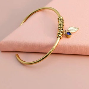 Engraved Gemstone Bracelet / Customised Charm Bangle