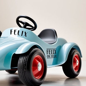 Adesivo per Bobbycar | scritte | Bobby Car | Nome | personalizzato | Proprio adesivo | Adesivo con nome | Iscrizione veicolo bambini