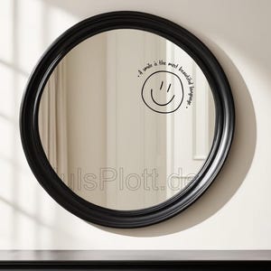 Smiley specchio adesivo | Affermazione | amore per se stessi | Mentalità positiva | Specchio | Decalcomania da bagno | Decorazione | dicendo | Adesivi | Sorriso