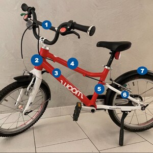 Aufkleber für Fahrrad Kinder Beschriftung Personalisierung Sticker Kinderfahrrad Woom Fahrrad Fahrradaufkleber Jedes Fahrzeug Bild 9