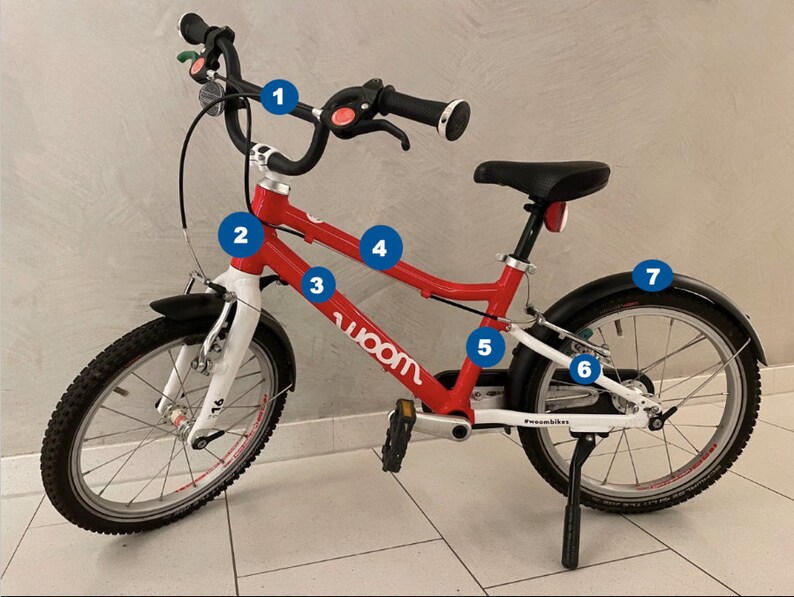 Aufkleber für Fahrrad Kinder Beschriftung Personalisierung Sticker Kinderfahrrad Woom Fahrrad Fahrradaufkleber Jedes Fahrzeug Bild 9