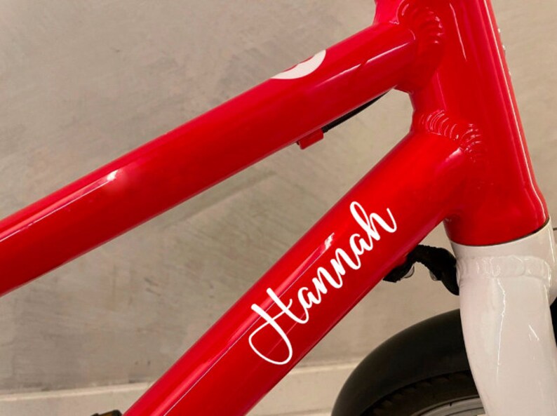 Aufkleber für Fahrrad Kinder Beschriftung Personalisierung Sticker Kinderfahrrad Woom Fahrrad Fahrradaufkleber Jedes Fahrzeug Bild 6