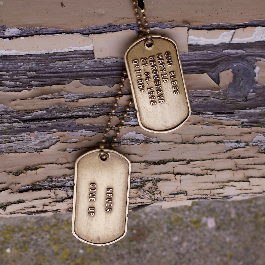 アクセサリー CUSTUM U.S. Vintage Dog Tag Bracelet Sterling Silver Custom Mini Dog Tag Bracelet - Expandable