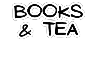 Books and Tea Sticker: Bookish Vinyl Laptop Decal