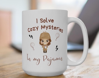 Cozy Mysteries Mug, Detective Mug, Mystery Lover Gift, Agatha Christie Mug, Cozy Reading, Reader's Mug, Vintage Design, Bookworm Mug.