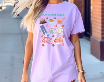 Comfort Colors Bookworm Bliss T-shirt: Cozy Book Lover Gift