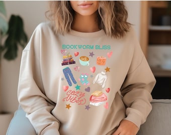 Sweat-shirt Bookworm Bliss : cadeau douillet pour amateur de lecture