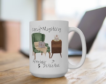 cozy mystery mug, cozy mystery reader, agatha christie, sherlock, bookworm gift, mothers day gift, detective book, reader, mystery reader,