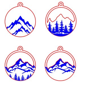 Nature Pendant SVGs, mountain pendant design, tree necklace svg, open back mountain pendant epoxy resin bezel image 4