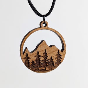 Nature Pendant SVGs, mountain pendant design, tree necklace svg, open back mountain pendant epoxy resin bezel image 7