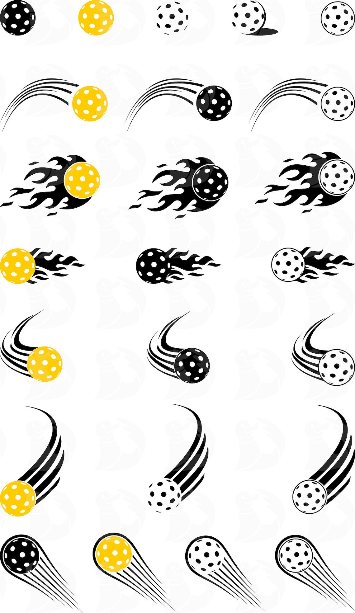 Pickleball Clipart SVG Bundle, Pickleball Paddles, Pickleball Balls