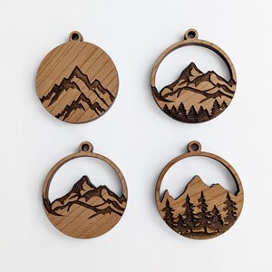 Nature Pendant SVGs, mountain pendant design, tree necklace svg, open back mountain pendant epoxy resin bezel image 9