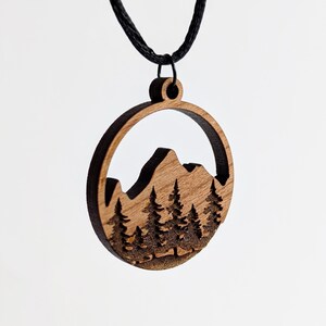 Nature Pendant SVGs, mountain pendant design, tree necklace svg, open back mountain pendant epoxy resin bezel image 8