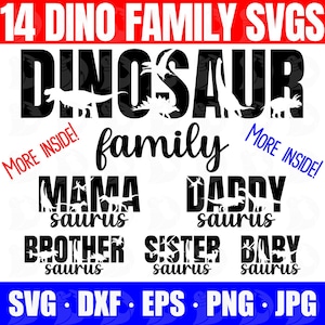 Dinosaur Family SVG, Mamasaurus, Daddysaurus, 14 dinosaur family designs great on shirts! Mommysaurus, Grandmasaurus, and more!