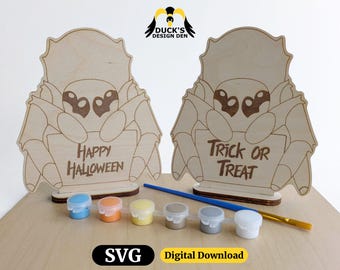 Spider Halloween Paint Kit SVG, Laser cut design file, glowforge design file, craft show laser design, loot bag design file, trick or treat
