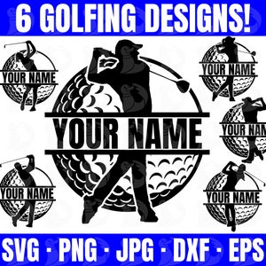 Golf Monogram SVG, diseño de golfista personalizado, golf personalizado, diseño de golfista mujer, adorno de golfista, diseño de taza de golf, diseño de logotipo de golf