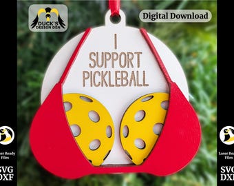 Pickleball Ornament Laser file, Picklebra Ornament, Christmas pun ornament, dopamine decor, laser cut funny pickleball design