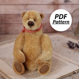 Classic Vintage Teddy Bear Pattern For Sewing Teddy Bear Sewing Pattern PDF Pattern Plush Teddy Bear Pattern Artist Plush Bear PDF Pattern